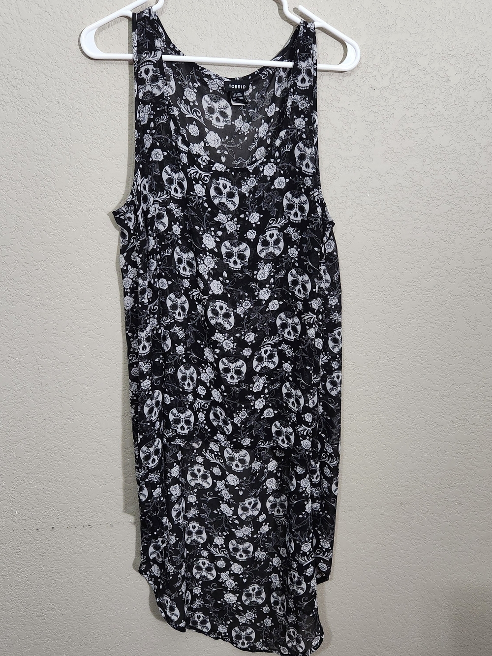 TORRID Black & White Skull Print Tank Dress